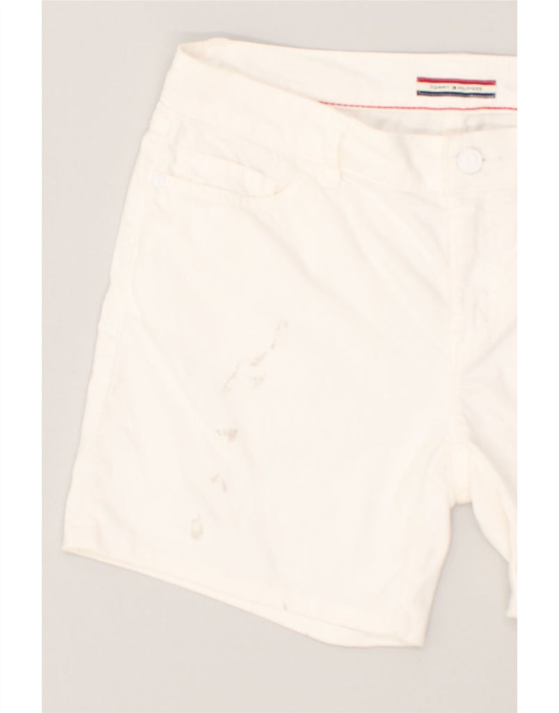TOMMY HILFIGER Womens Denim Shorts W32 Large White | Vintage Tommy Hilfiger | Thrift | Second-Hand Tommy Hilfiger | Used Clothing | Messina Hembry 