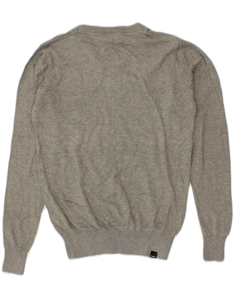 BENCH Mens V-Neck Jumper Sweater Medium Grey Cotton | Vintage Bench | Thrift | Second-Hand Bench | Used Clothing | Messina Hembry 