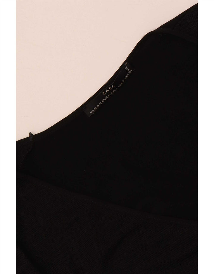 Zara Womens Oversized Top Long Sleeve UK 10 Small Black