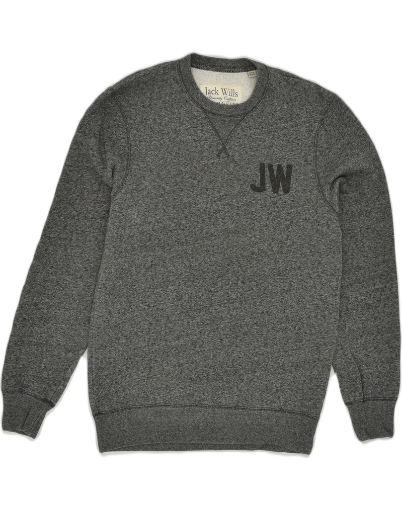 JACK WILLS Mens Graphic Sweatshirt Jumper Small Grey Cotton | Vintage Jack Wills | Thrift | Second-Hand Jack Wills | Used Clothing | Messina Hembry 