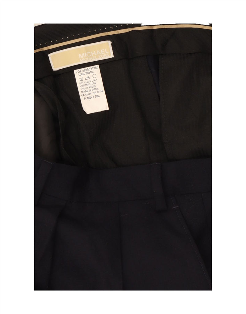 MICHAEL KORS Mens Pegged Suit Trousers W40 L30 Navy Blue Wool Vintage Michael Kors and Second-Hand Michael Kors from Messina Hembry 