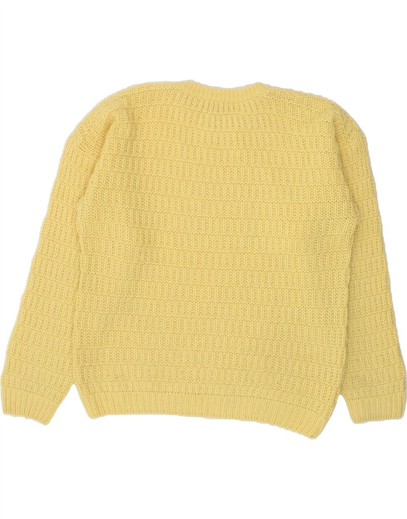 STEFANEL Womens Crew Neck Jumper Sweater UK 20 2XL Yellow Wool | Vintage Stefanel | Thrift | Second-Hand Stefanel | Used Clothing | Messina Hembry 
