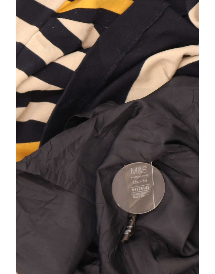 Marks & Spencer Womens Sheath Dress UK 14 Medium Navy Blue Striped
