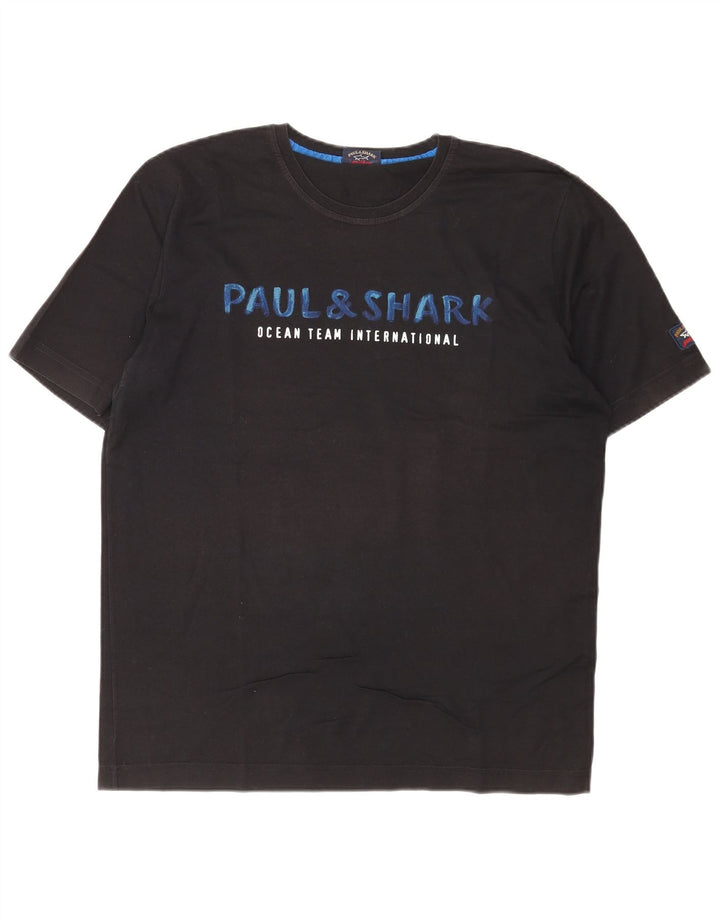 Paul & Shark Mens Yachting Graphic T-Shirt Top Large Black