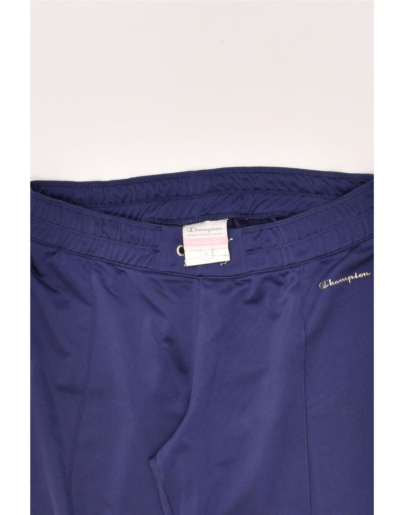 CHAMPION Womens Tracksuit Trousers UK 12 Medium Navy Blue Polyester | Vintage Champion | Thrift | Second-Hand Champion | Used Clothing | Messina Hembry 