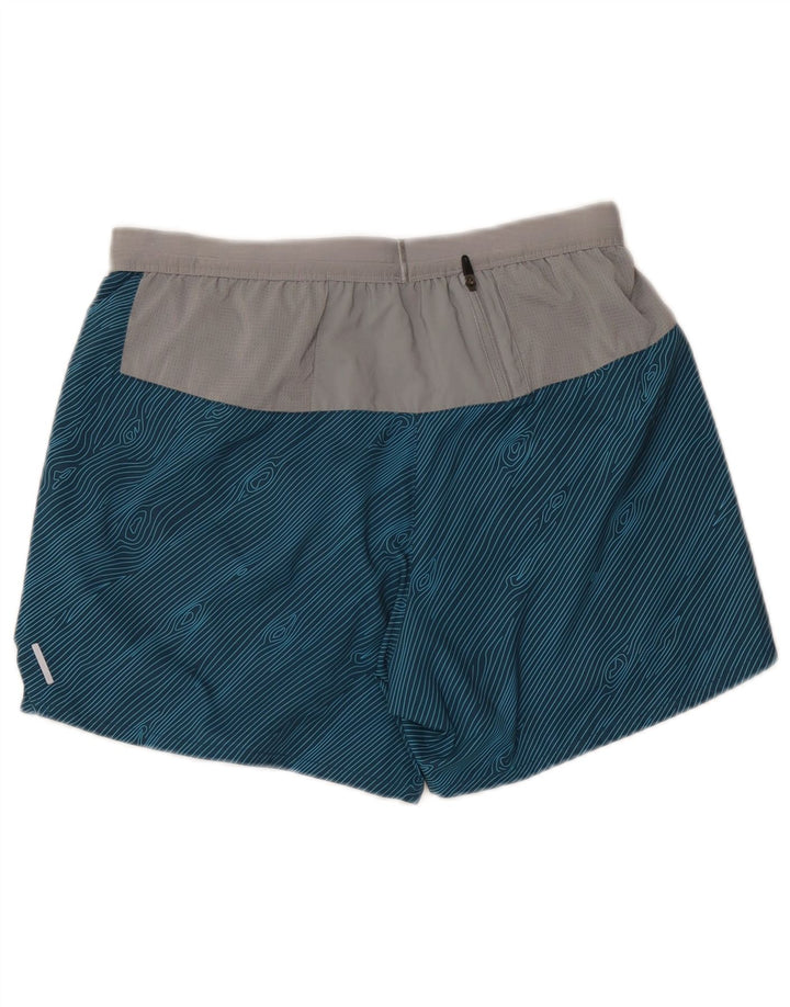 Nike Womens Dri Fit Sport Shorts UK 14 Medium Blue Colourblock Polyester