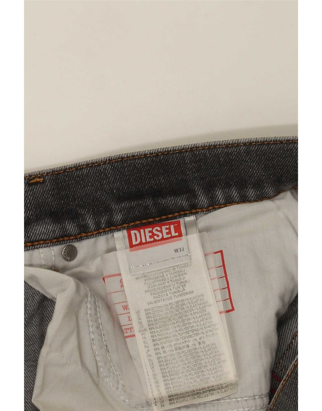 Diesel Mens Distressed Slim Jeans W32 L28 Grey Cotton