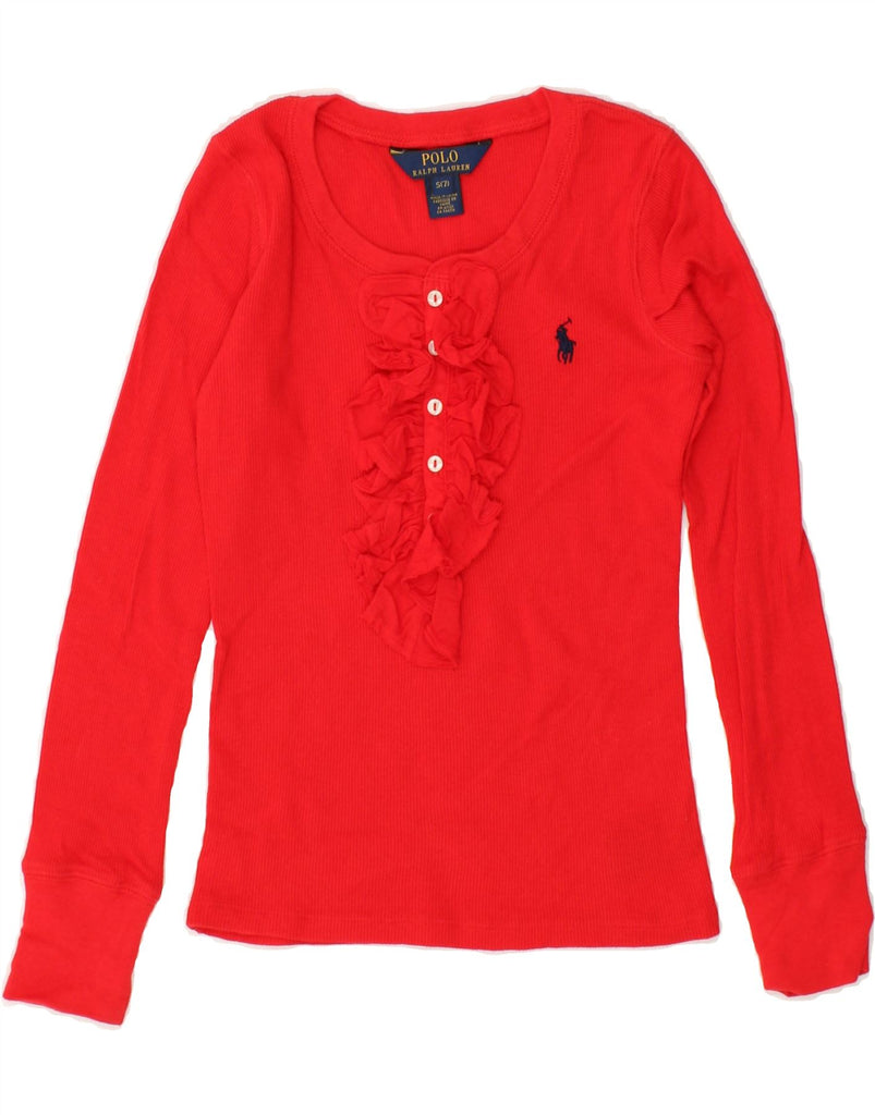 POLO RALPH LAUREN Girls Blouse Top 6-7 Years Small Red Cotton | Vintage Polo Ralph Lauren | Thrift | Second-Hand Polo Ralph Lauren | Used Clothing | Messina Hembry 