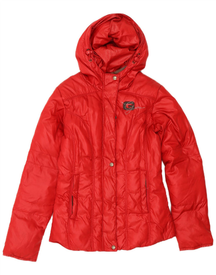 Guru Womens Hooded Padded Jacket UK 10 Small Red Polyester