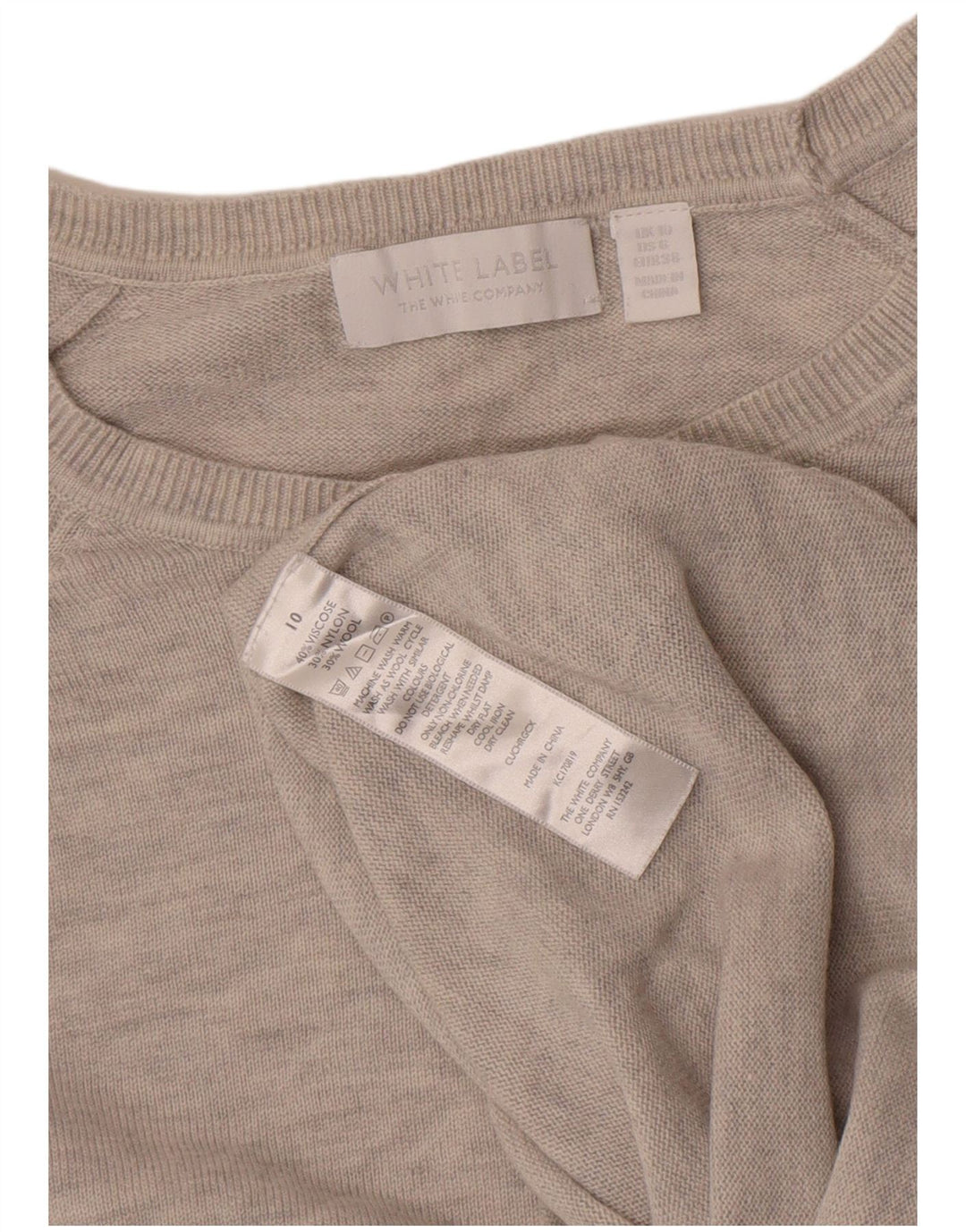 White Label Womens Boat Neck Jumper Sweater UK 10 Small Grey Flecked