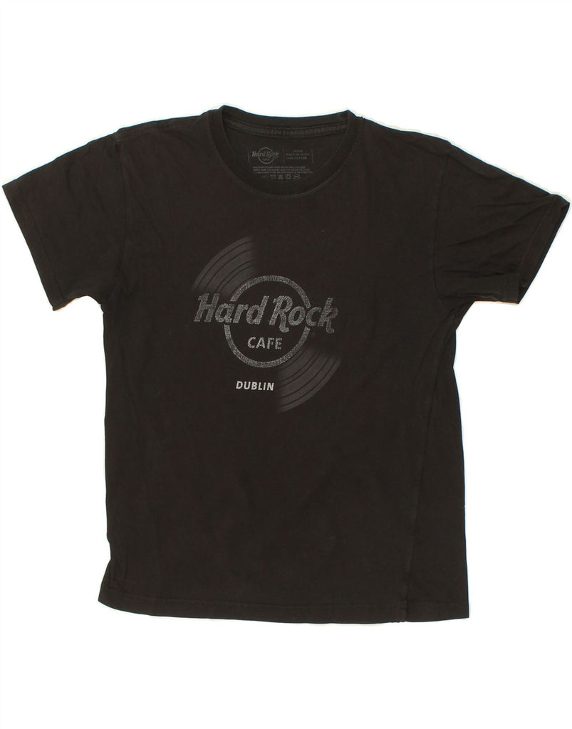 HARD ROCK CAFE Womens Dublin Graphic T-Shirt Top UK 14 Large Black Cotton | Vintage Hard Rock Cafe | Thrift | Second-Hand Hard Rock Cafe | Used Clothing | Messina Hembry 