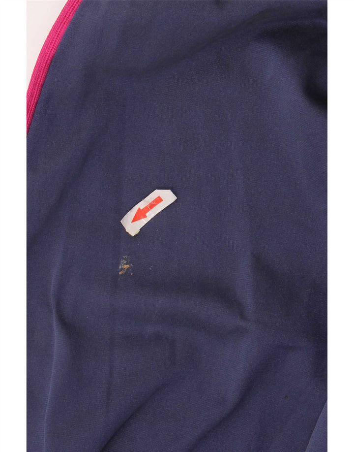 Asics Mens Graphic Tracksuit Top Jacket Large Navy Blue Colourblock