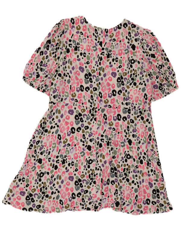 Marks & Spencer Womens Tiered Dress UK 20 2XL Pink Animal Print