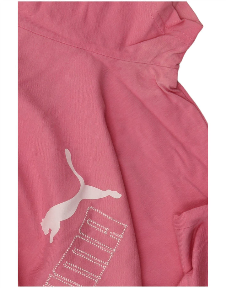 Puma Womens Graphic T-Shirt Top UK 14 Medium Pink