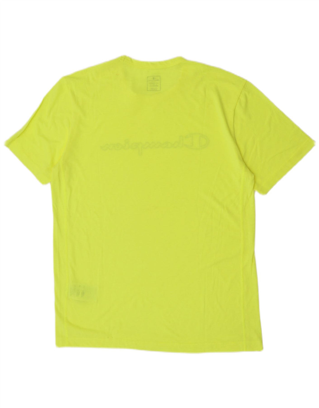 Champion Mens Graphic T-Shirt Top 2XL Yellow Polyester