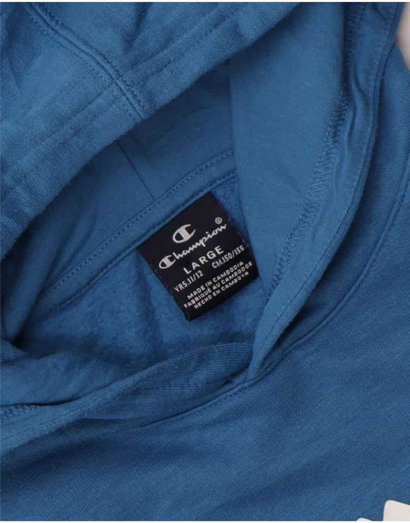 CHAMPION Boys Graphic Hoodie Jumper 11-12 Years Blue Vintage Champion and Second-Hand Champion from Messina Hembry 