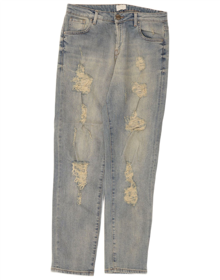 Carrera Womens Distressed Tapered Jeans IT 42 Medium W29 L29 Blue Cotton