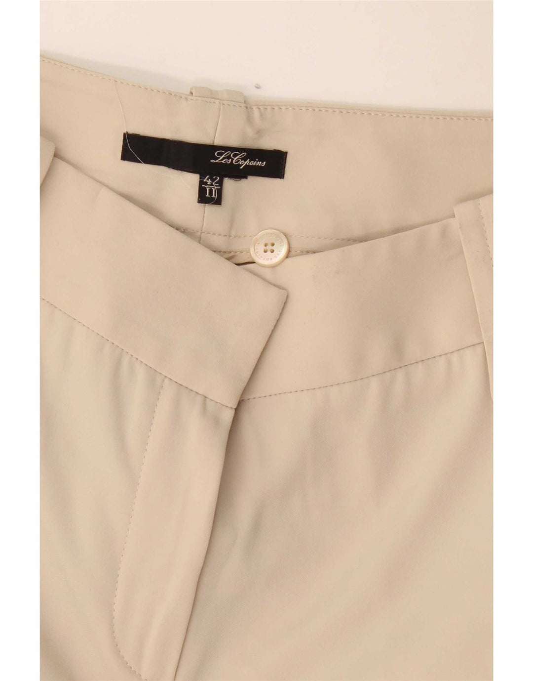 Les Copains Womens High Waist Cargo Trousers IT 42 Medium W32 L32 Beige