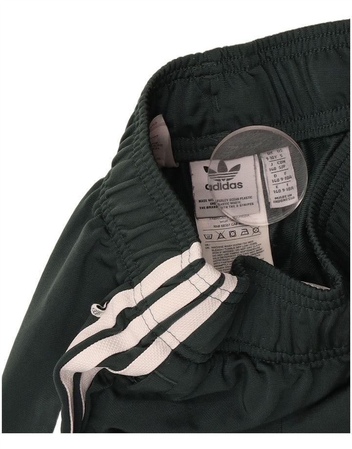 Adidas Boys Tracksuit Trousers Joggers 9-10 Years  Green Polyester