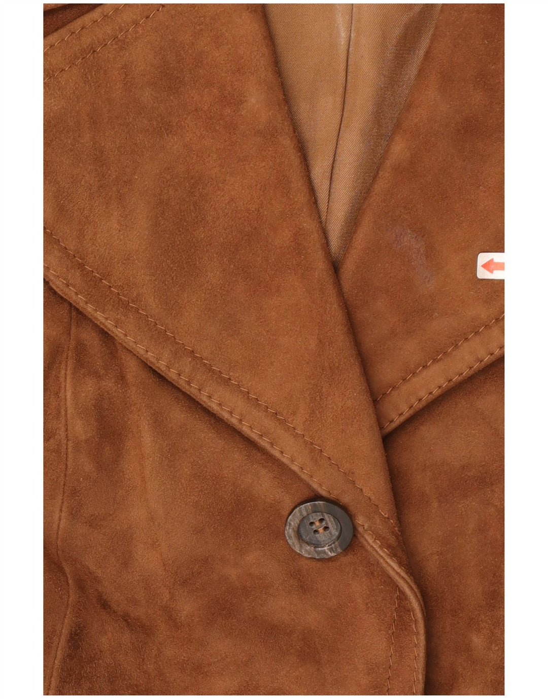 Vintage Womens 3 Button Suede Blazer Jacket IT 46 Large Brown Leather