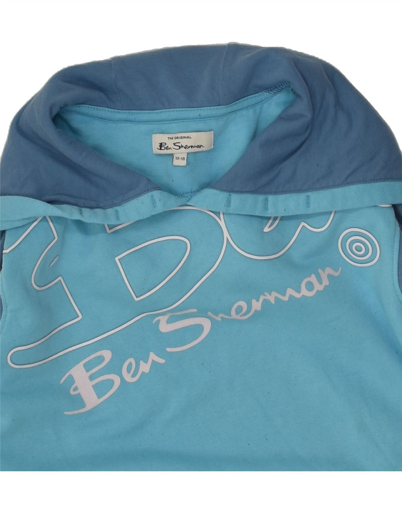 BEN SHERMAN Boys Graphic Hoodie Jumper 13-14 Years Blue Colourblock | Vintage Ben Sherman | Thrift | Second-Hand Ben Sherman | Used Clothing | Messina Hembry 