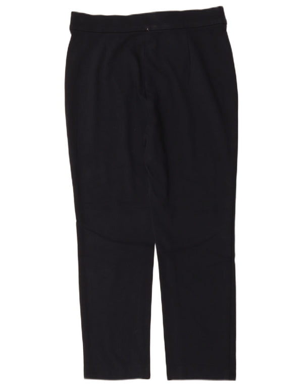 Marks & Spencer Womens Slim Cropped Trousers UK 12 Medium W30 L26 Navy Blue