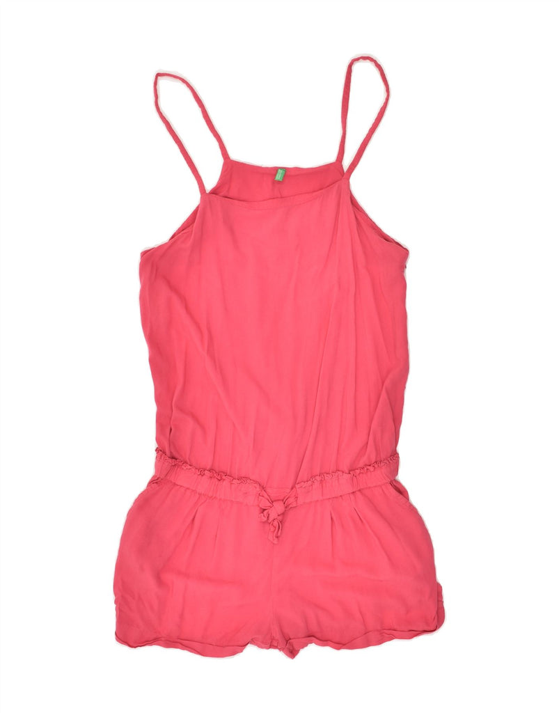 BENETTON Girls Sleeveless Playsuit 13-14 Years 3XL Pink Viscose | Vintage Benetton | Thrift | Second-Hand Benetton | Used Clothing | Messina Hembry 