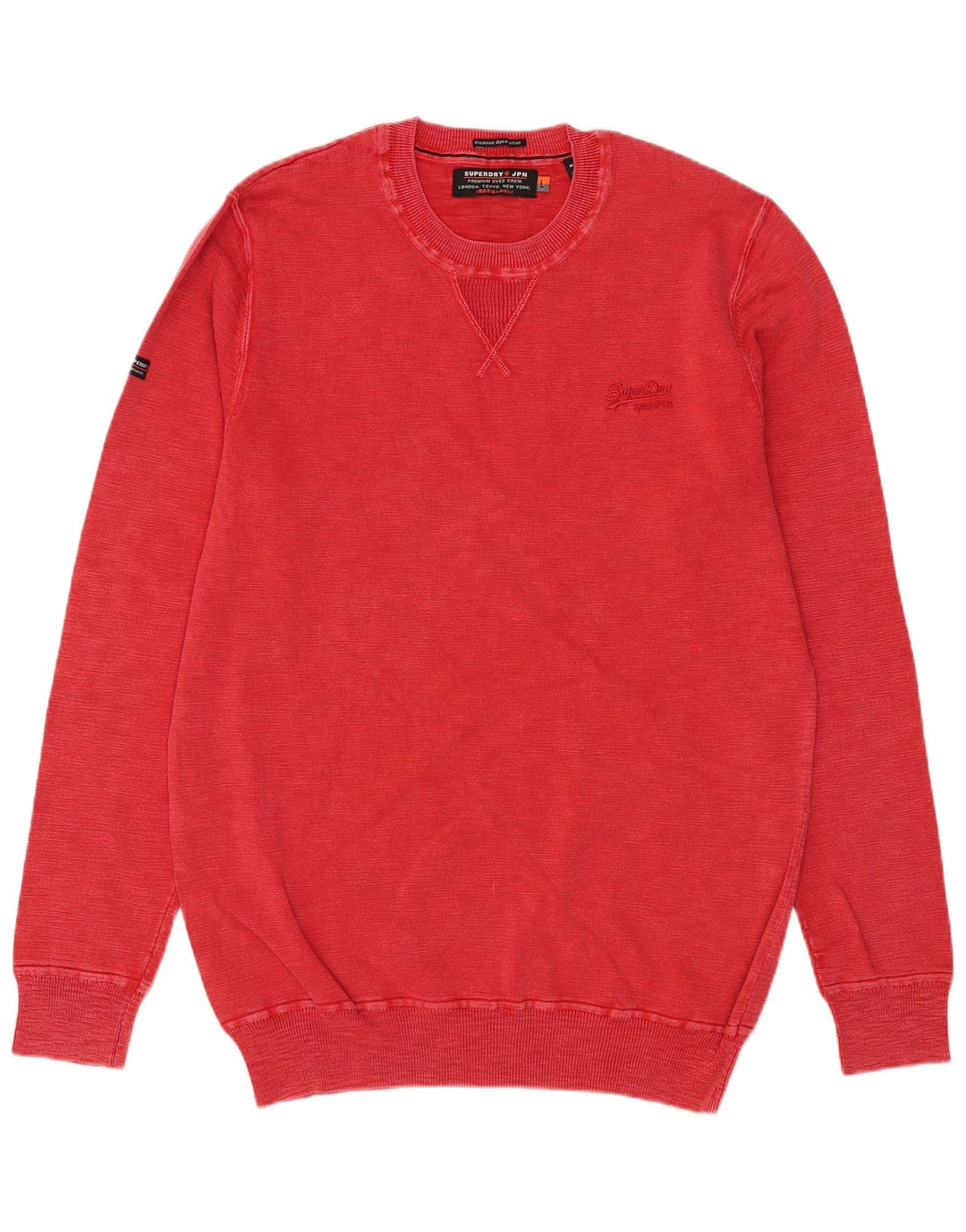 Superdry Mens Crew Neck Jumper Sweater Large Red Cotton