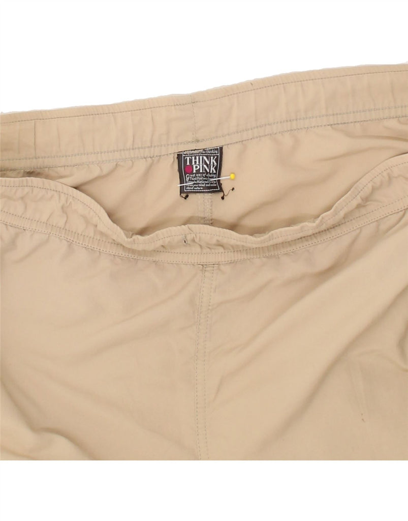 THINK PINK Mens Hiking Cargo Trousers XL Beige | Vintage Think Pink | Thrift | Second-Hand Think Pink | Used Clothing | Messina Hembry 