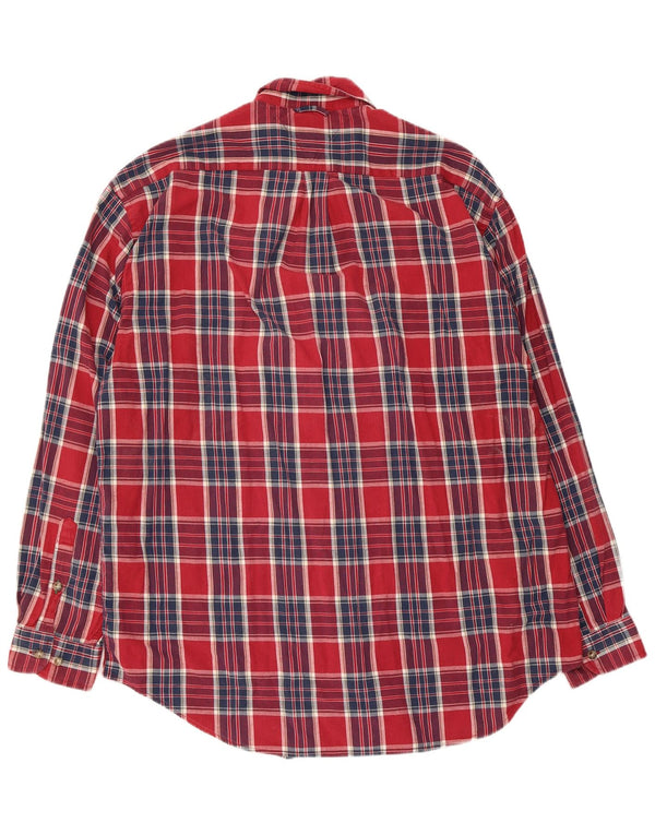 Tommy Hilfiger Mens Shirt Large Red Check Cotton