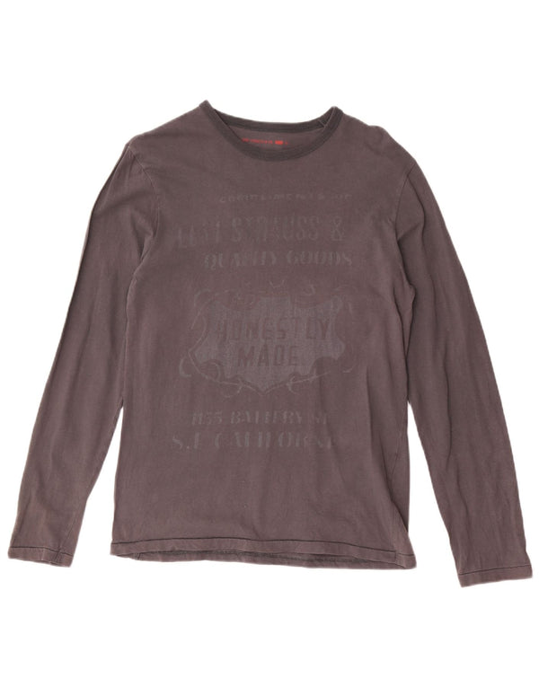 Levi's Mens Graphic Top Long Sleeve Small Grey Cotton