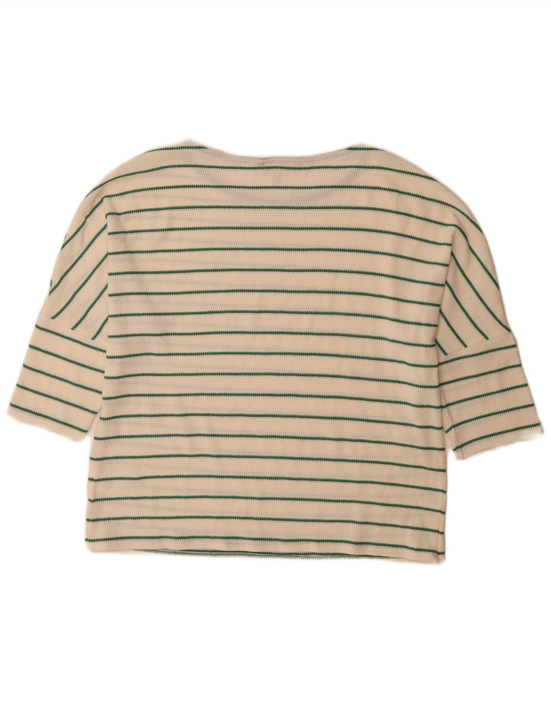 Phase Eight Womens Top 3/4 Sleeve UK 12 Medium White Striped Cotton
