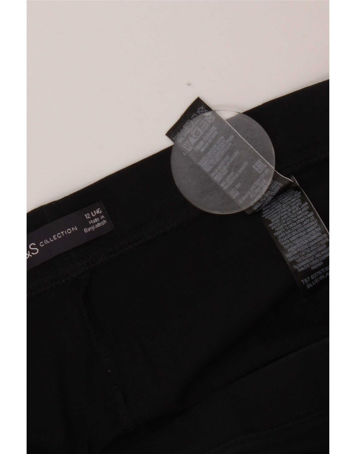 Marks & Spencer Womens Leggings UK 12 Medium  Black Cotton