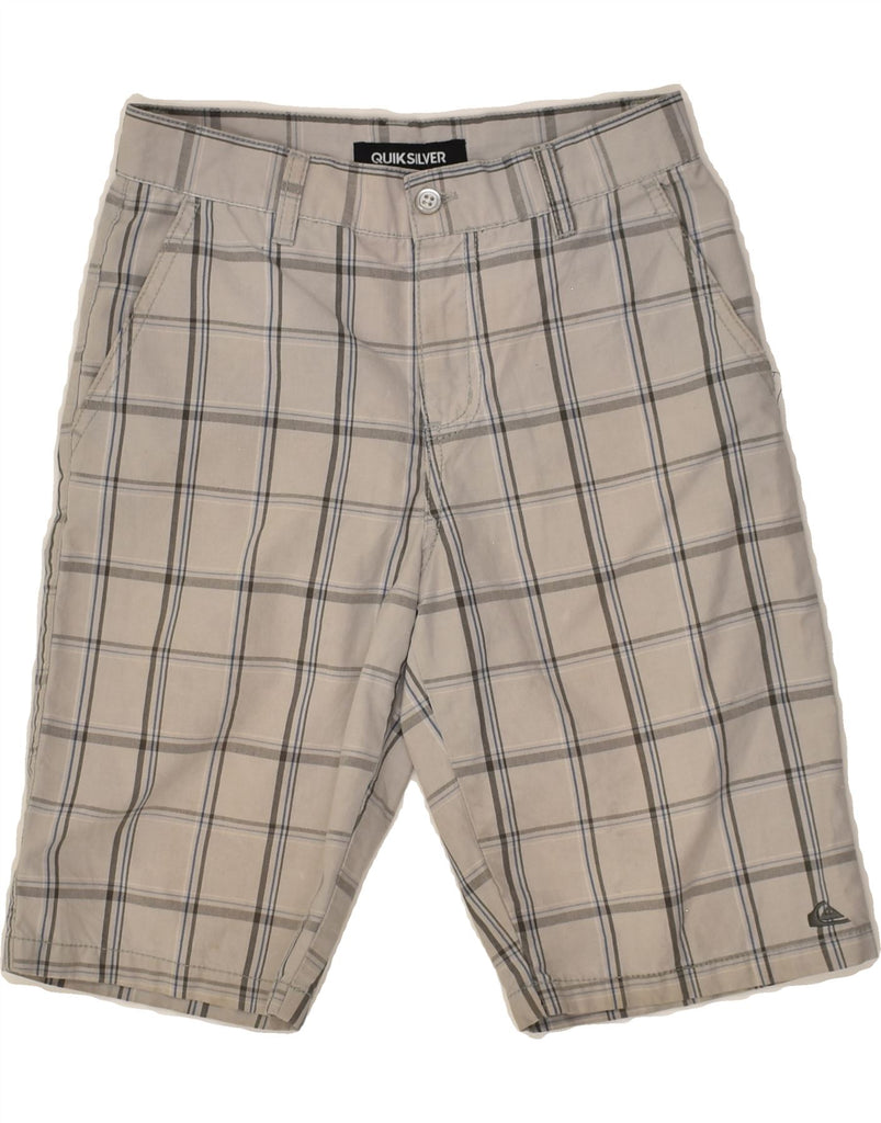 QUIKSILVER Boys Chino Shorts 11-12 Years W26 Grey Check Cotton | Vintage Quiksilver | Thrift | Second-Hand Quiksilver | Used Clothing | Messina Hembry 