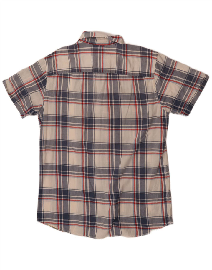 Jack & Jones Mens Short Sleeve Shirt Large Blue Plaid