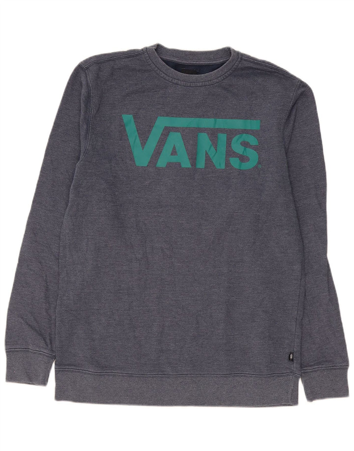 Vans Mens Graphic Sweatshirt Jumper Medium Navy Blue Cotton