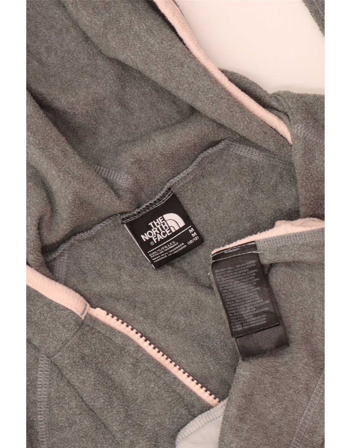 The North Face Girls Fleece Jacket 10-11 Years Medium Grey Colourblock