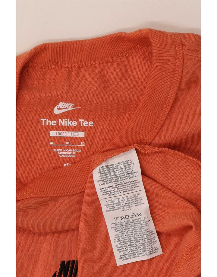 Nike Mens Loose Fit Top Long Sleeve XL Orange Cotton