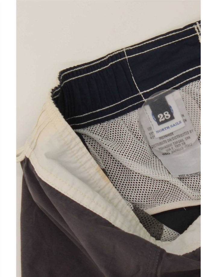 North Sails Mens Swimming Shorts Small Navy Blue Colourblock Cotton
