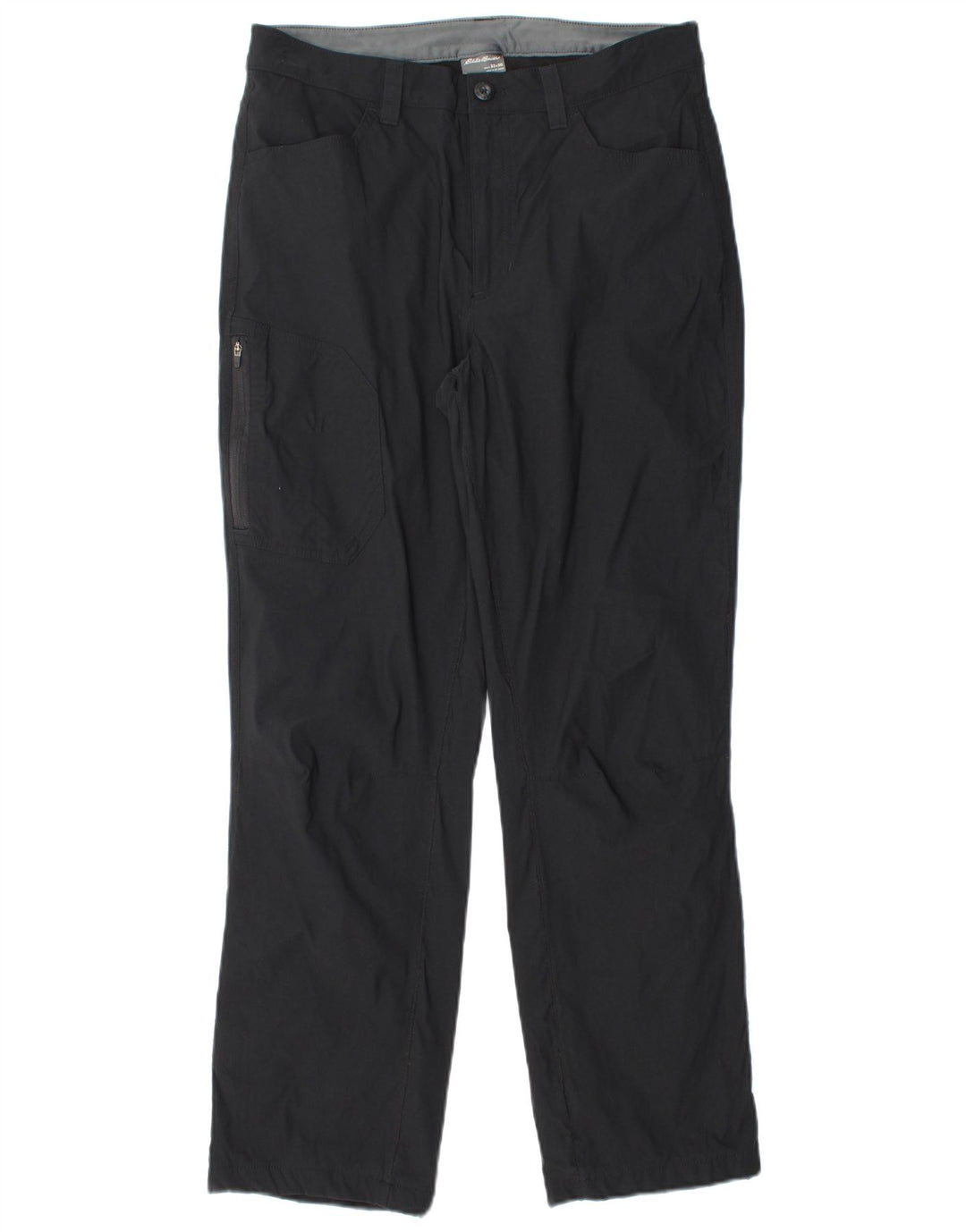 EDDIE BAUER Mens Straight Cargo Trousers W32 L30 Black Nylon