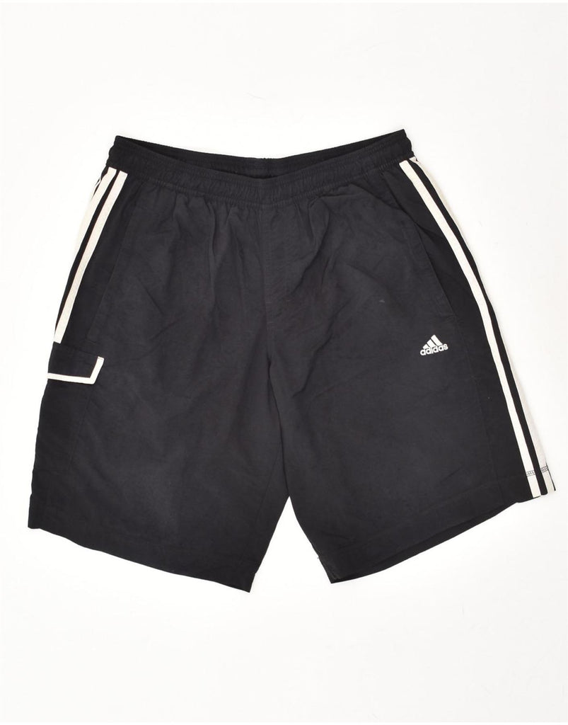 ADIDAS Mens Sport Shorts Medium Black Polyester | Vintage Adidas | Thrift | Second-Hand Adidas | Used Clothing | Messina Hembry 