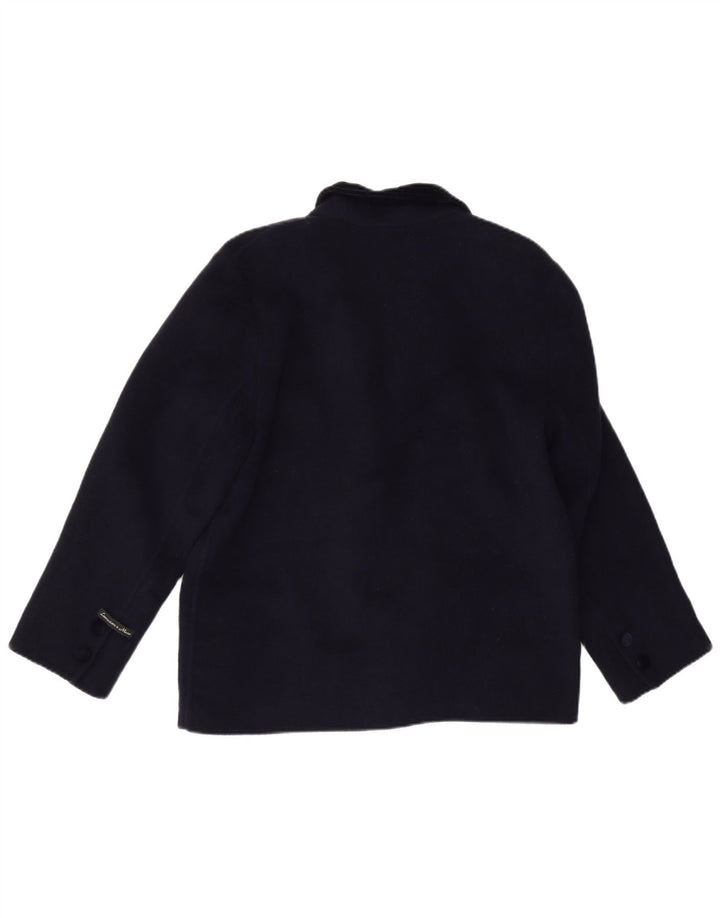 VINTAGE Womens 2 Button Blazer Jacket IT 47 Large Navy Blue Wool