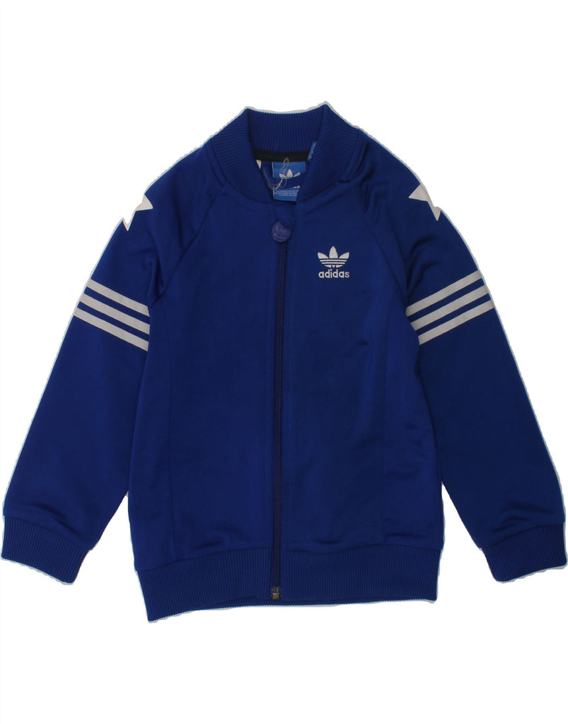 ADIDAS Boys Graphic Tracksuit Top Jacket 3-4 Years Blue Polyester | Vintage Adidas | Thrift | Second-Hand Adidas | Used Clothing | Messina Hembry 