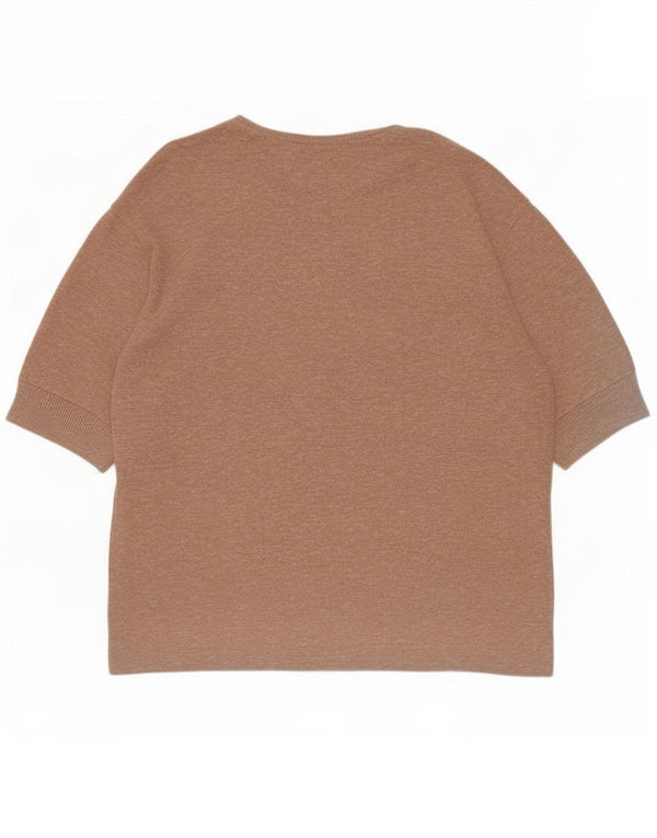 Zara Womens Oversized T-Shirt Top UK 10 Small Beige