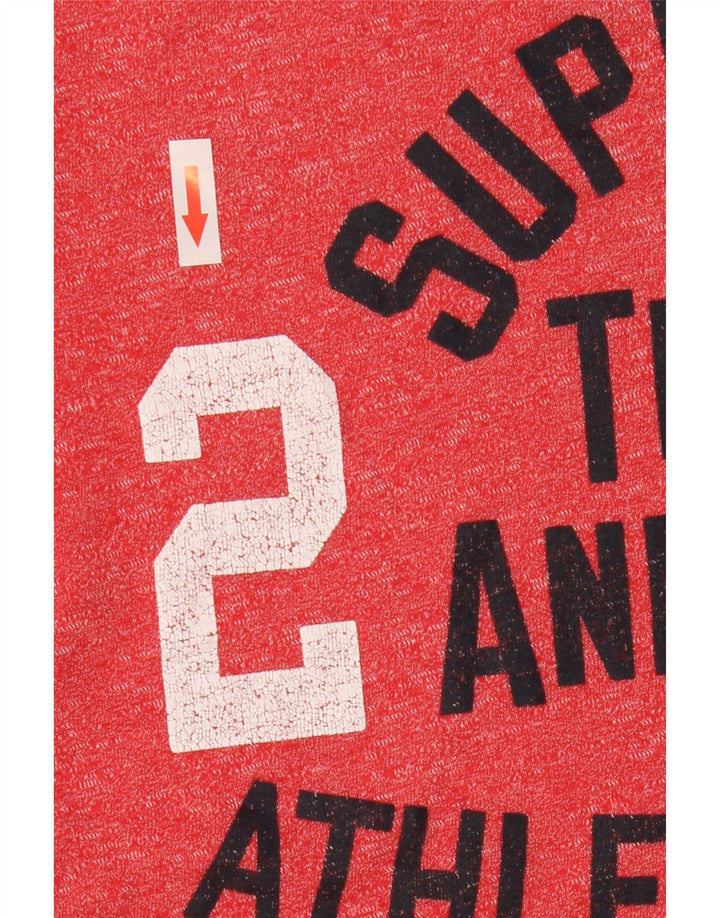 Superdry Mens Graphic T-Shirt Top Small Red Flecked Cotton