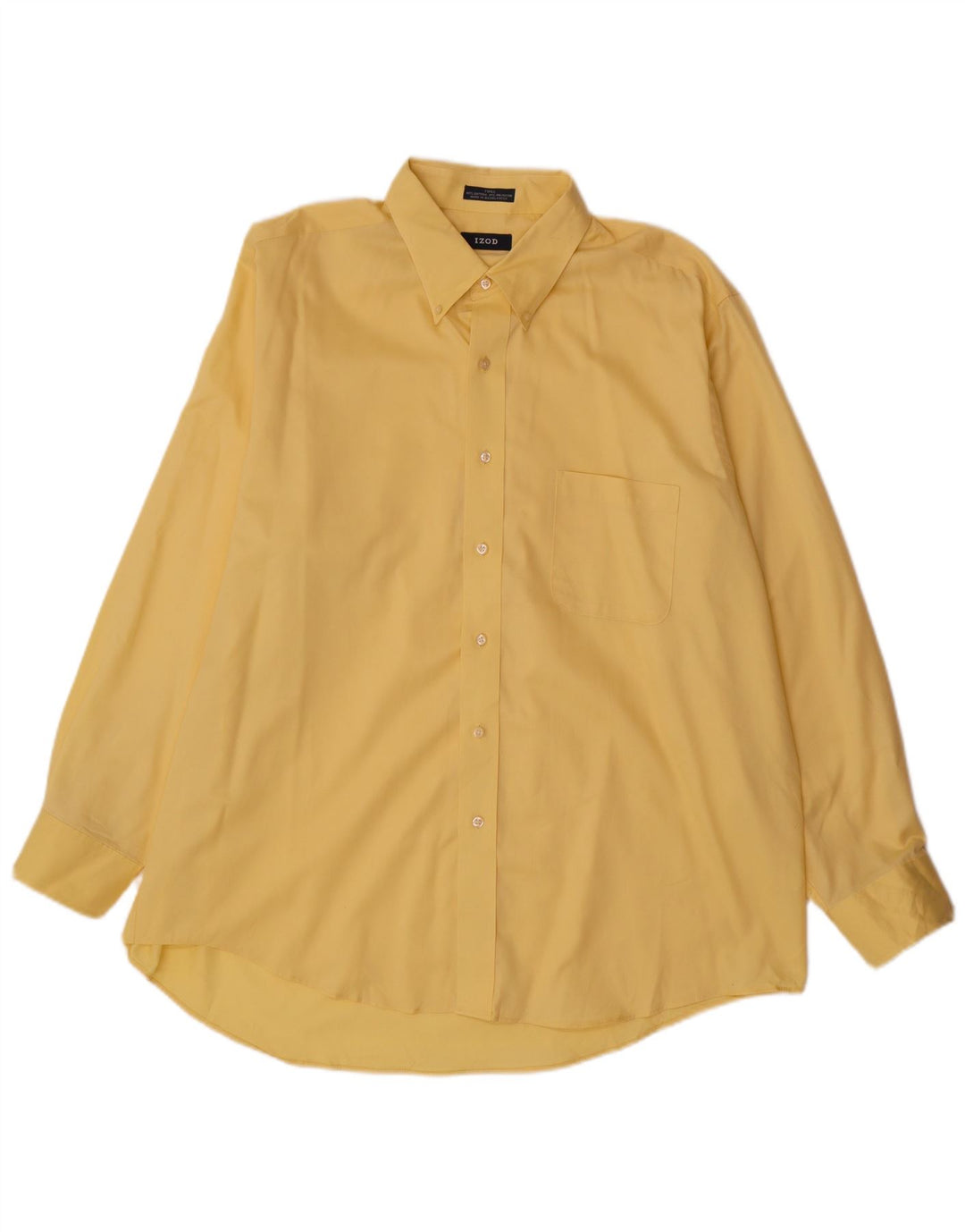 IZOD Mens Regular Fit Shirt Size 17 1/2 XL Yellow Cotton