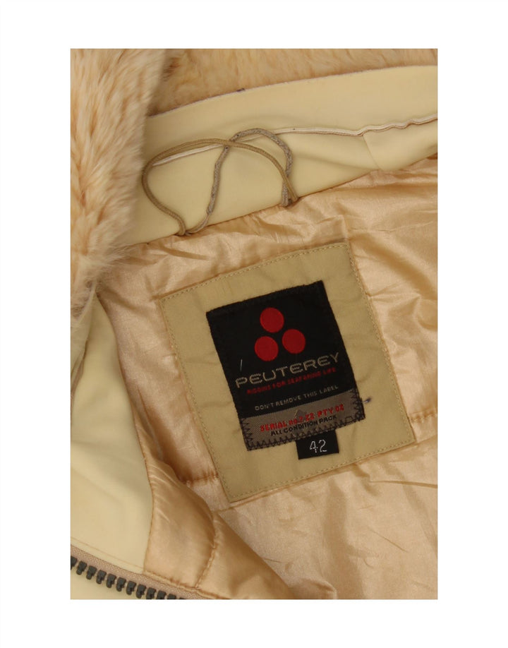 PEUTEREY Womens Hooded Padded Coat IT 42 Medium Beige