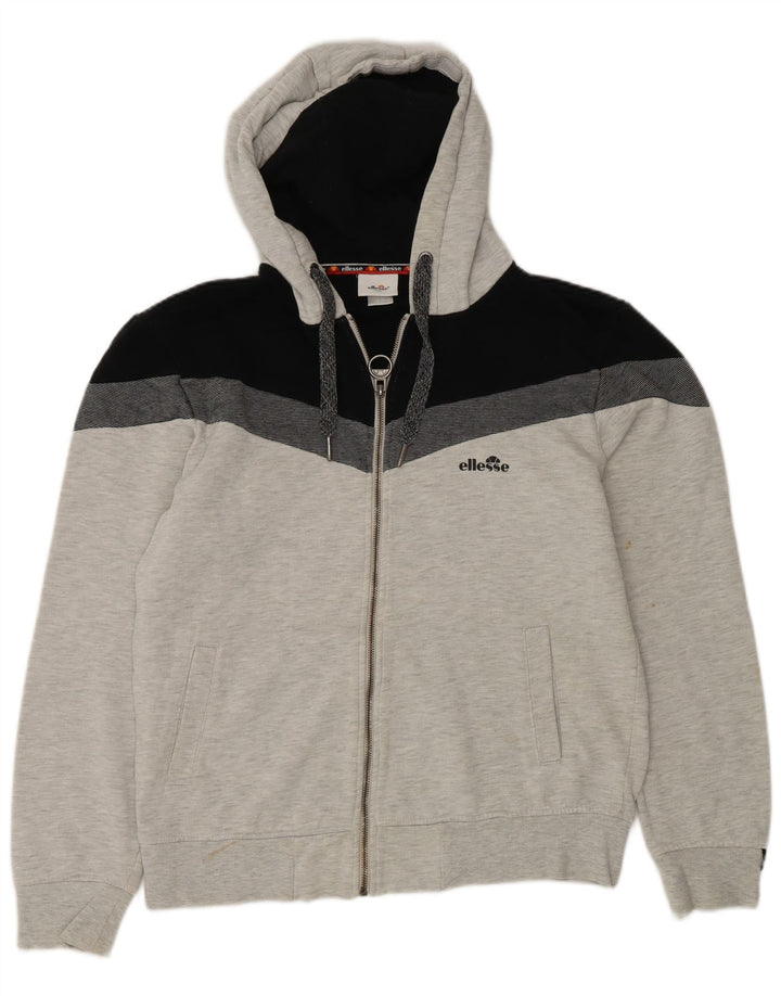 Ellesse Mens Zip Hoodie Sweater Large Grey Colourblock