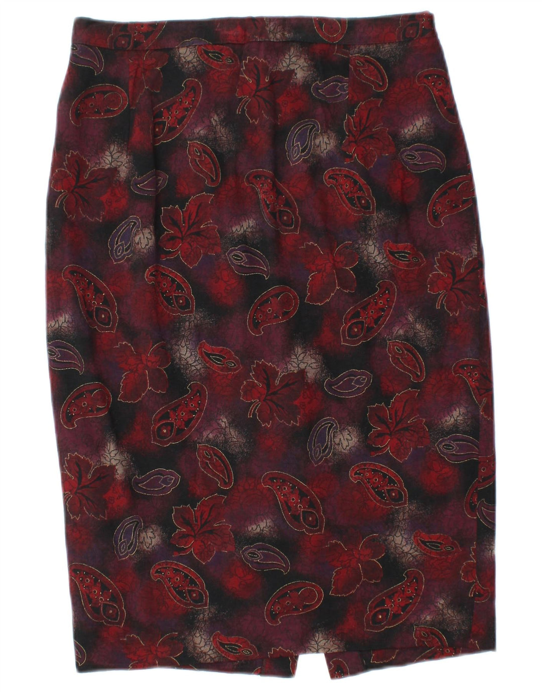 LUISA SPAGNOLI Womens Pencil Skirt W28 Medium Burgundy Paisley