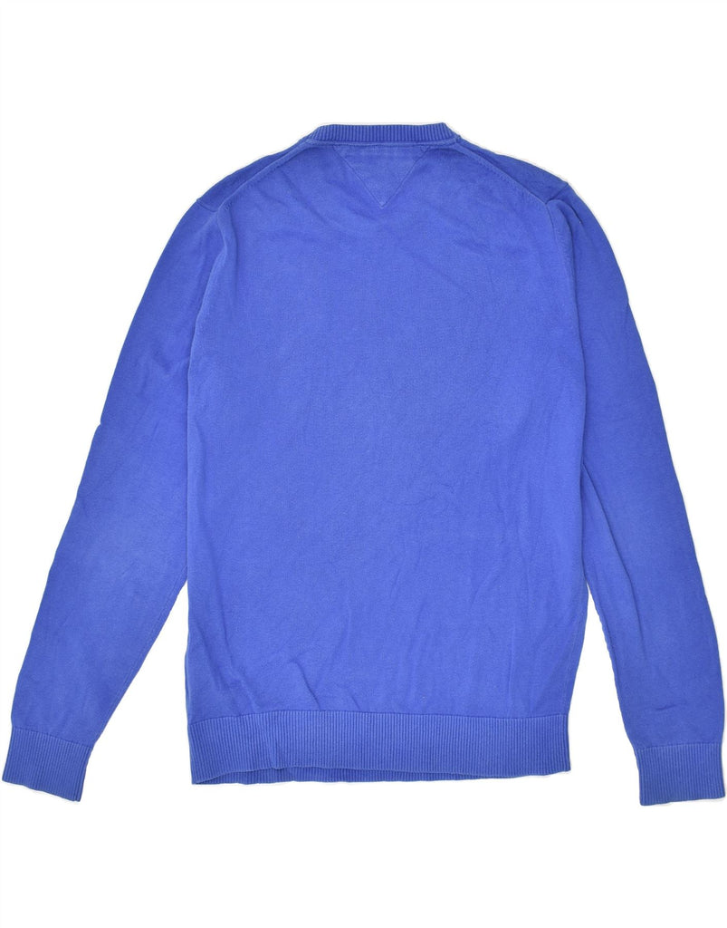 TOMMY HILFIGER Mens Crew Neck Jumper Sweater Large Blue Cotton | Vintage Tommy Hilfiger | Thrift | Second-Hand Tommy Hilfiger | Used Clothing | Messina Hembry 